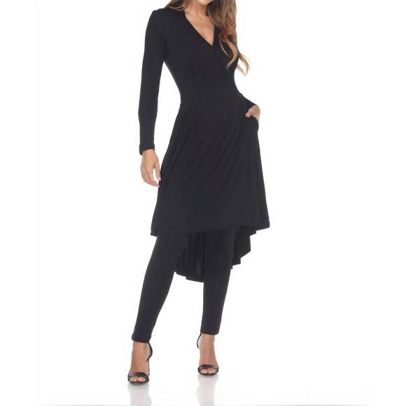 NEW ONE ESSENCE victoria wrap dress/duster in black - Picture 2 of 3
